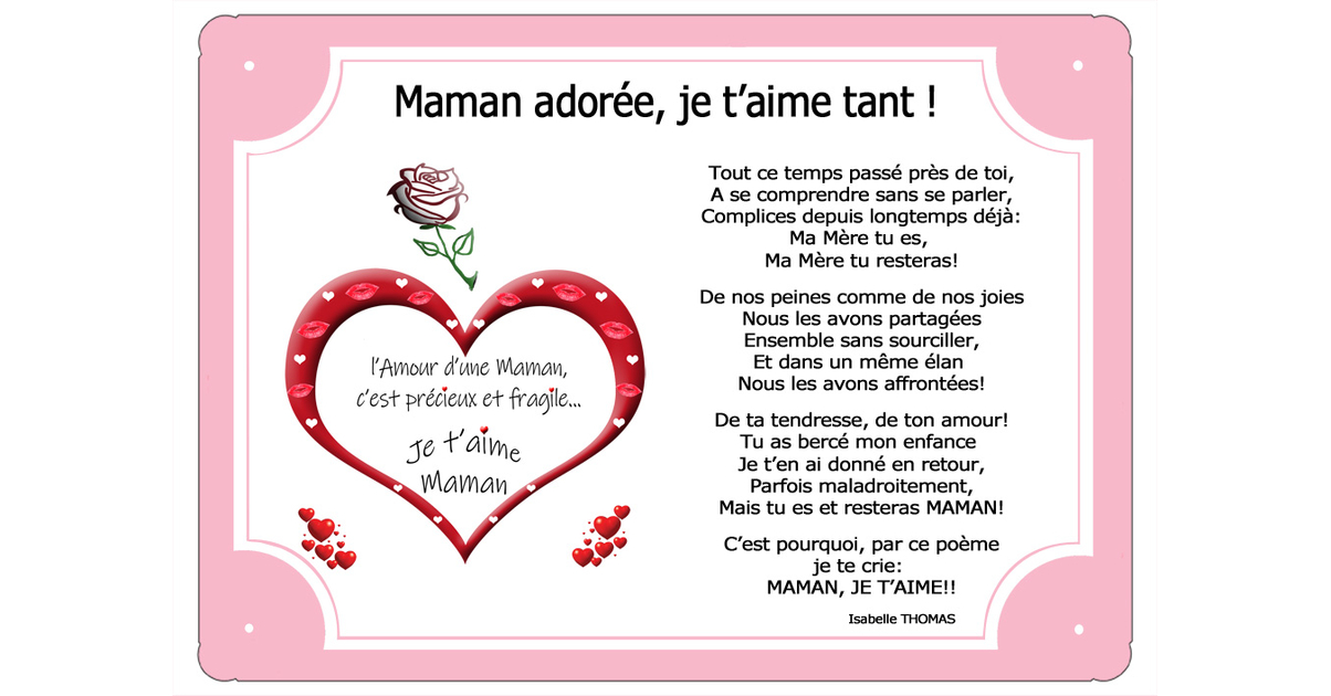 Cadre Une Maman Ador E Personnaliser Texti Cadeaux